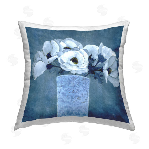 stupell industries Janet Tava | Patterned Vase Flowers Printed Throw Pillow