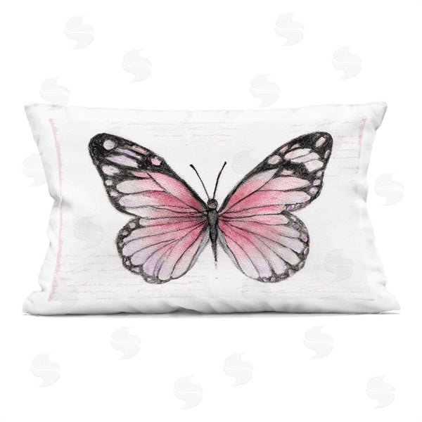 stupell industries Janet Tava | Pink Monarch Butterfly Printed Throw Pillow