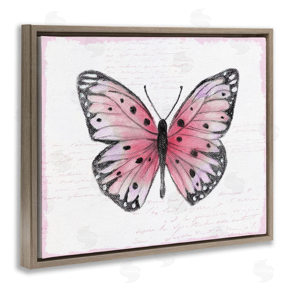 Stupell Industries Janet Tava | Pink Toned Vintage Butterfly