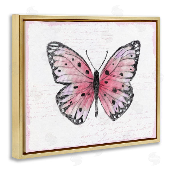 Stupell Industries Janet Tava | Pink Toned Vintage Butterfly