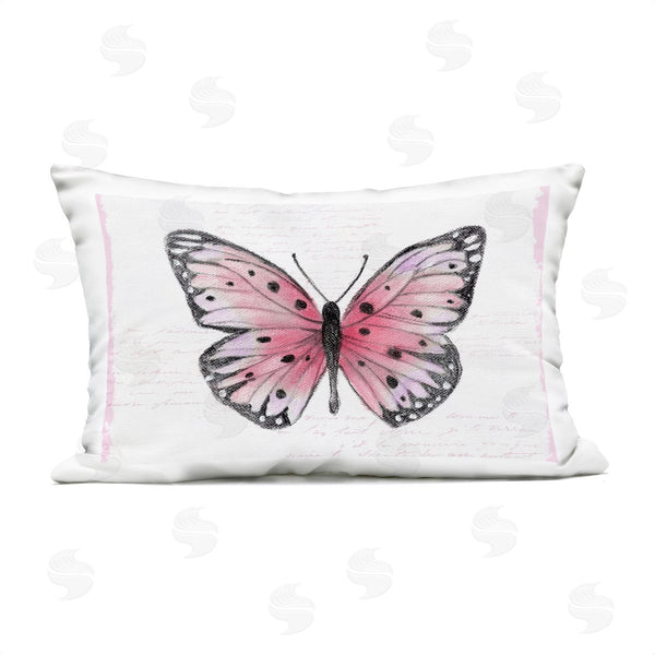 Stupell Industries Janet Tava | Pink Toned Vintage Butterfly Printed Throw Pillow