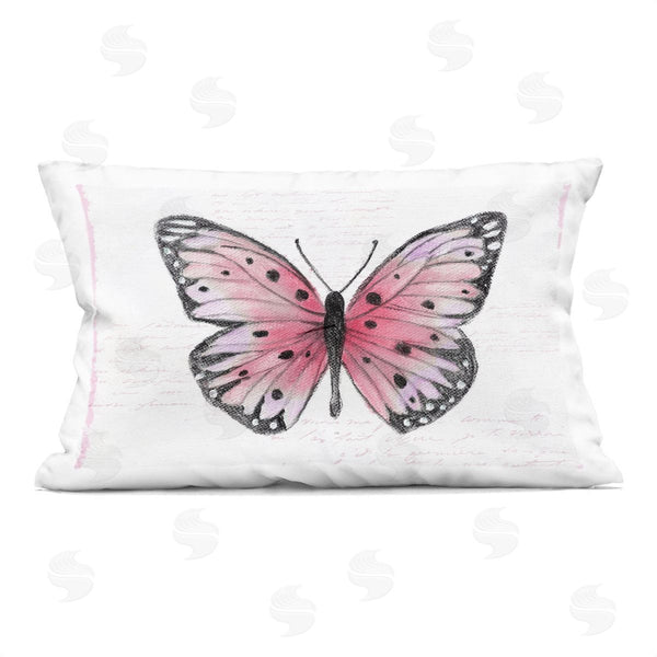 stupell industries Janet Tava | Pink Toned Vintage Butterfly Printed Throw Pillow