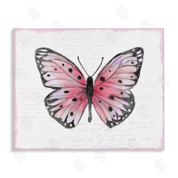 stupell industries Janet Tava | Pink Toned Vintage Butterfly