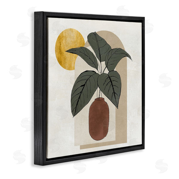 Stupell Industries Janet Tava | Planter Leaves Geometric Sun Shapes Wall Art