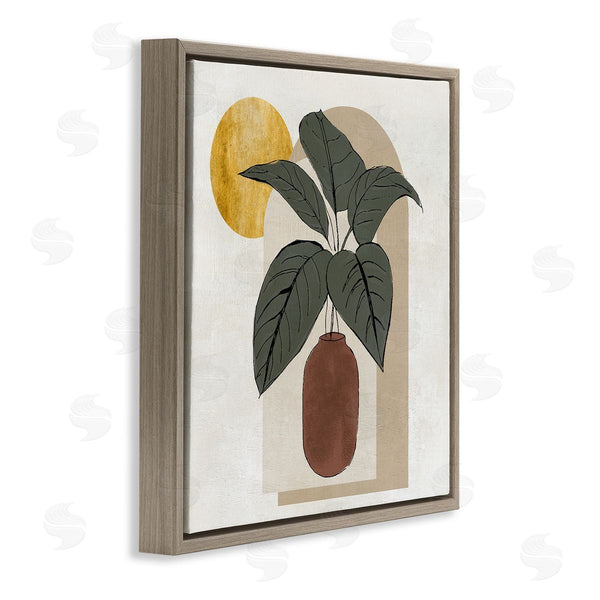 Stupell Industries Janet Tava | Planter Leaves Geometric Sun Shapes Wall Art