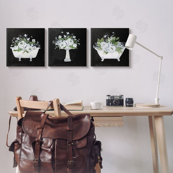 Stupell Industries Janet Tava | Rustic Bathroom Florals Wall Art