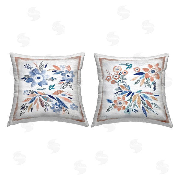 Stupell Industries Janet Tava | Rustic Floral Blossom Pattern Printed Throw Pillow Set