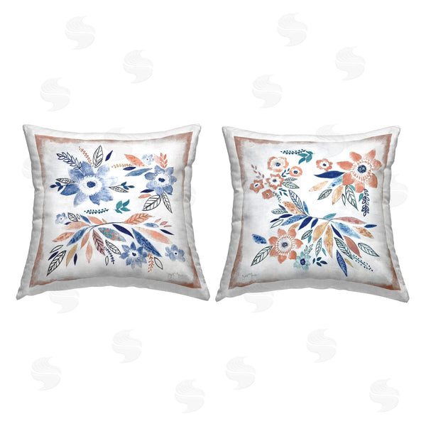 stupell industries Janet Tava | Rustic Floral Blossom Pattern Printed Throw Pillow Set