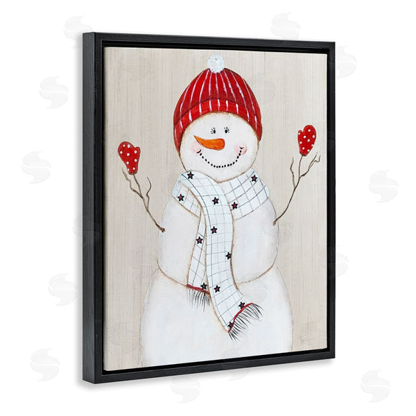 Stupell Industries Janet Tava | Seasonal Snowman Smiling Red Hat Wall Art