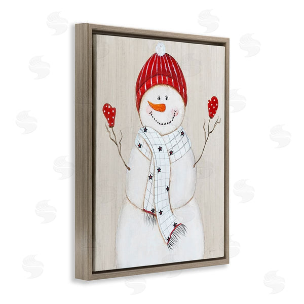 Stupell Industries Janet Tava | Seasonal Snowman Smiling Red Hat Wall Art