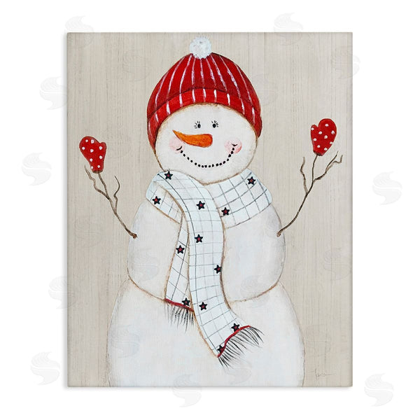 stupell industries Janet Tava | Seasonal Snowman Smiling Red Hat Wall Art