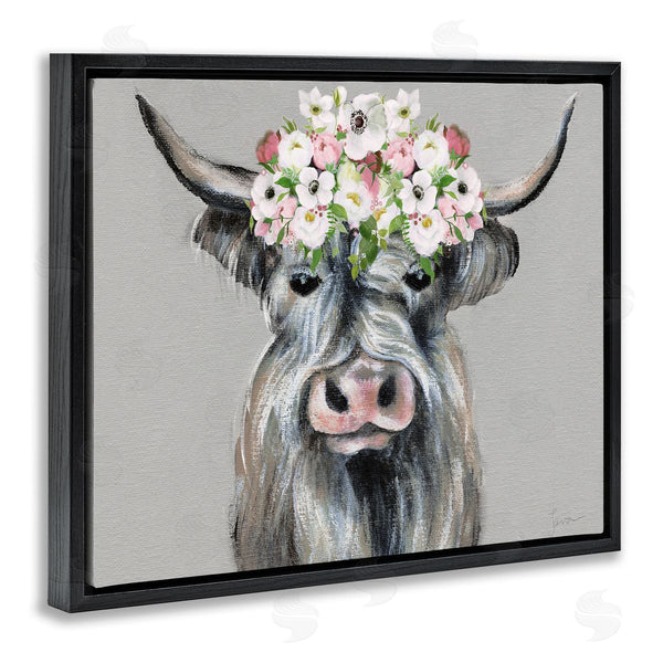 Stupell Industries Janet Tava | Shabby Chic Cattle With Garland
