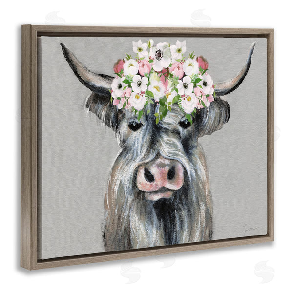 Stupell Industries Janet Tava | Shabby Chic Cattle With Garland
