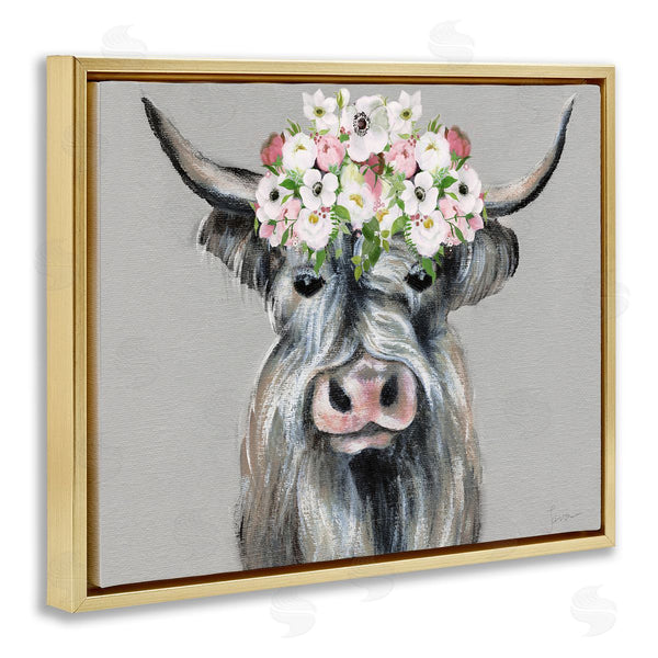 Stupell Industries Janet Tava | Shabby Chic Cattle With Garland