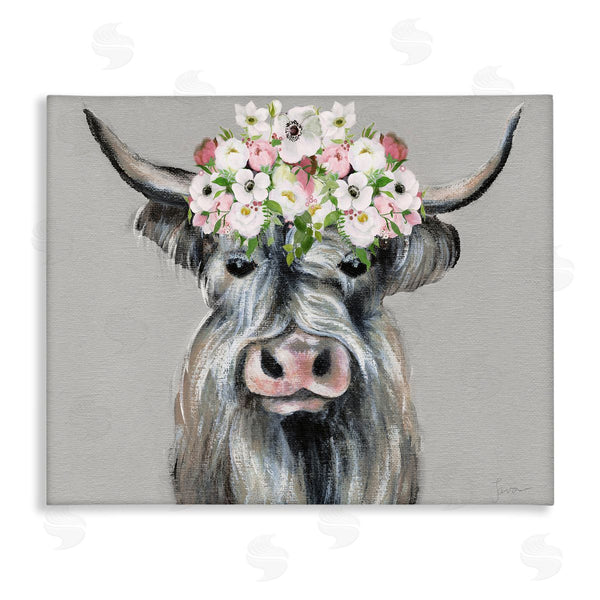 stupell industries Janet Tava | Shabby Chic Cattle with Garland