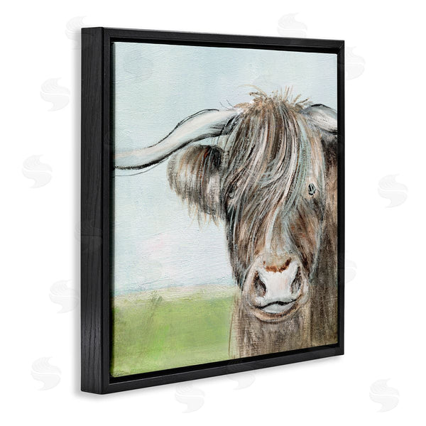 Stupell Industries Janet Tava | Shaggy Cattle Brown Country Animal Blue Sky Wall Art