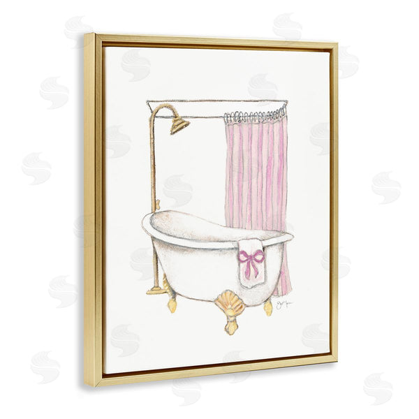 Stupell Industries Janet Tava | Simple Bathtub With Bow