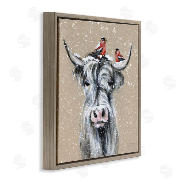 Stupell Industries Janet Tava | Snowy Cattle & Birds Farmhouse Wall Art