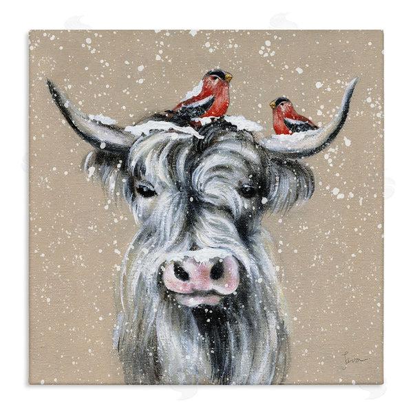stupell industries Janet Tava | Snowy Cattle & Birds Farmhouse Wall Art