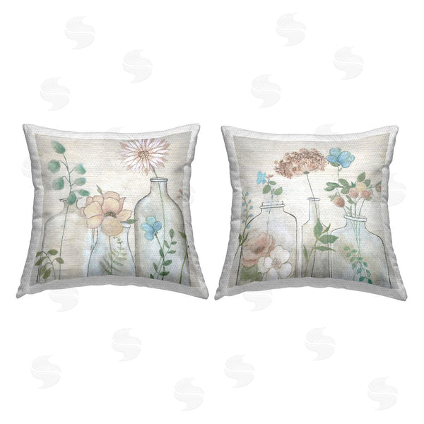 Stupell Industries Janet Tava | Soft Cottage Flowers Blooming Printed Throw Pillow Set