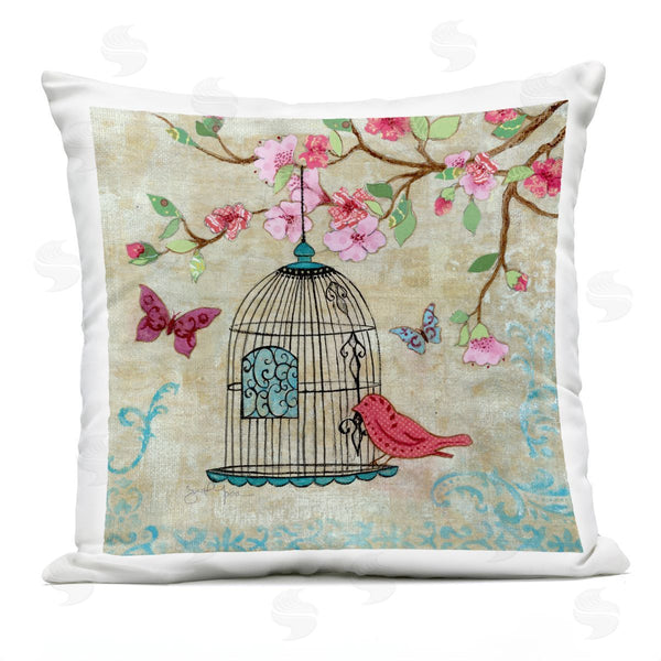 Stupell Industries Janet Tava | Spring Fling Bird Scene Printed Throw Pillow