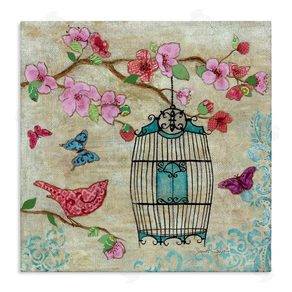 stupell industries Janet Tava | Spring Fling Pink Bird