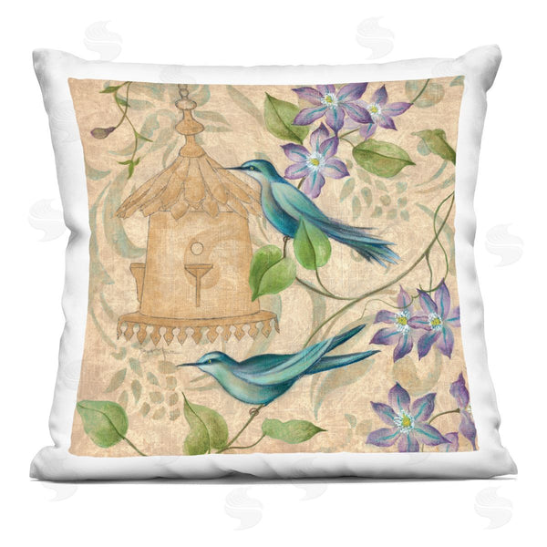 stupell industries Janet Tava | Spring's Song Bird Scene Printed Throw Pillow