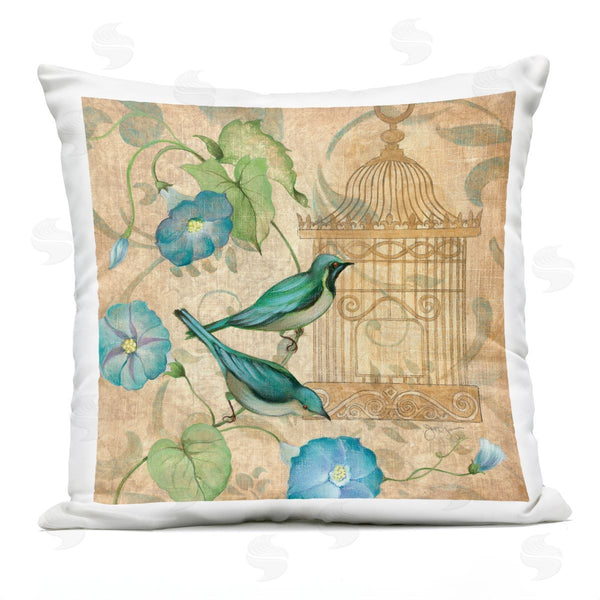 Stupell Industries Janet Tava | Spring's Song Green Birds Printed Throw Pillow