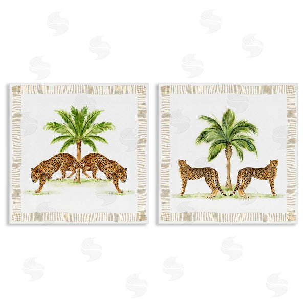 stupell industries Janet Tava | Symmetrical Leopards & Palm Trees