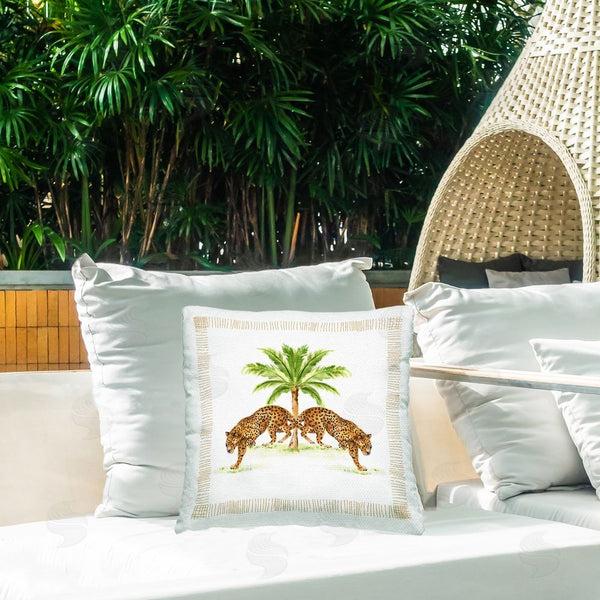 Stupell Industries Janet Tava | Symmetrical Stepping Cheetahs Printed Throw Pillow