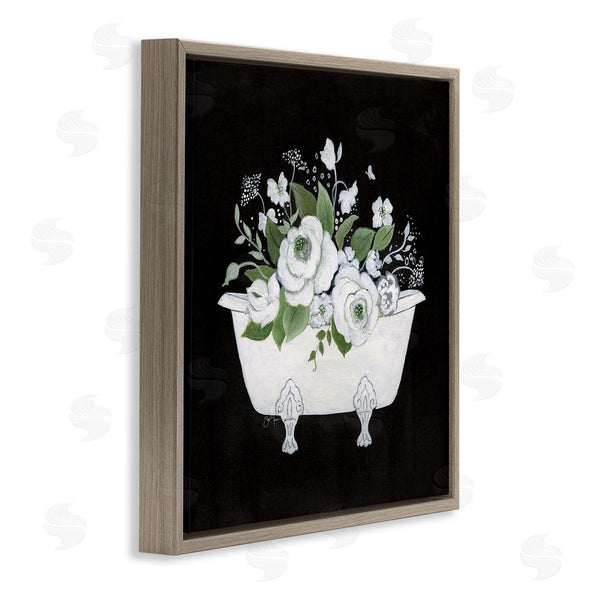 Stupell Industries Janet Tava | White And Black Bath Wall Art