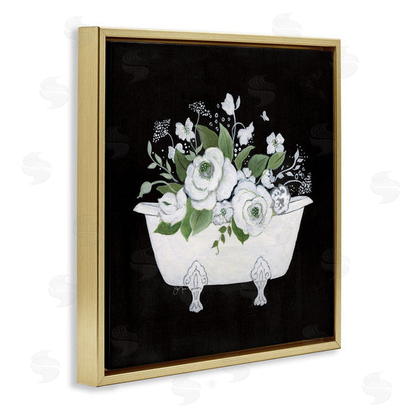 Stupell Industries Janet Tava | White And Black Bath Wall Art