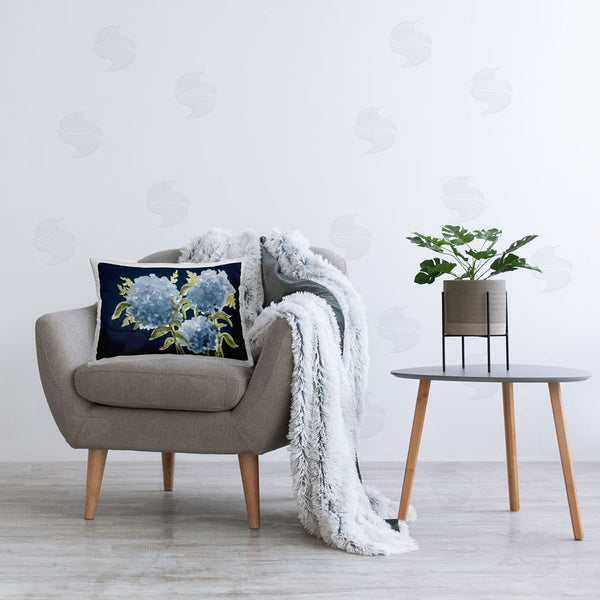 Stupell Industries Janice Gaynor | Blue Toned Hydrangeas Trio Printed Throw Pillow