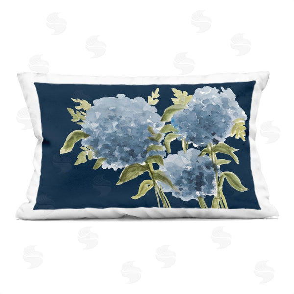 stupell industries Janice Gaynor | Blue Toned Hydrangeas Trio Printed Throw Pillow