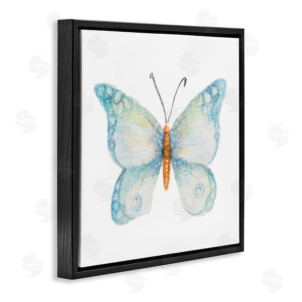 Stupell Industries Janice Gaynor | Elegant Blue Butterfly Insect Animal Watercolor Effect Wall Art