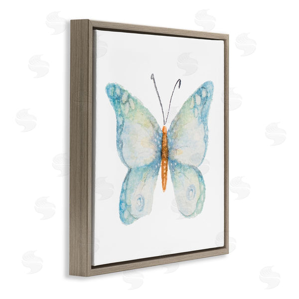Stupell Industries Janice Gaynor | Elegant Blue Butterfly Insect Animal Watercolor Effect Wall Art