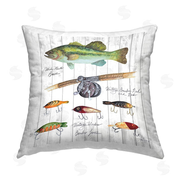 stupell industries Janice Gaynor | Fishing Lure Diagram Printed Throw Pillow
