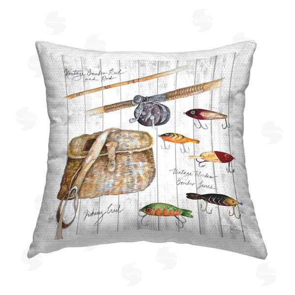 Stupell Industries Janice Gaynor | Fishing Tackle Box Printed Throw Pillow
