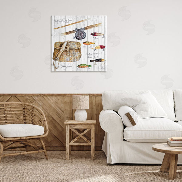 Stupell Industries Janice Gaynor | Fishing Tackle Box Wall Art