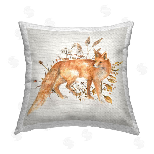 Stupell Industries Janice Gaynor | Forest Fox & Botanicals Printed Throw Pillow