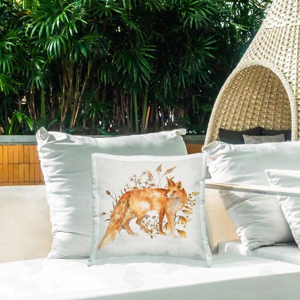 Stupell Industries Janice Gaynor | Forest Fox & Botanicals Printed Throw Pillow