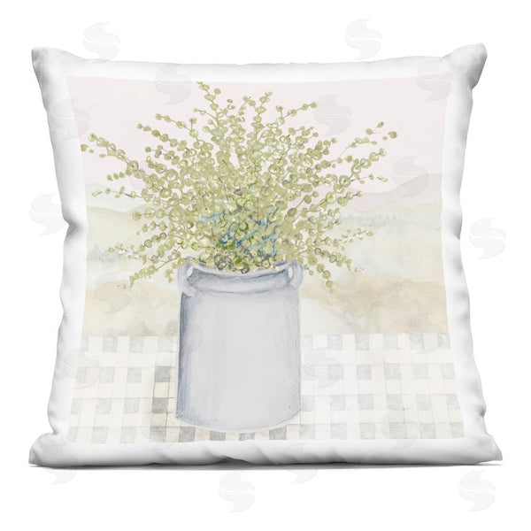 stupell industries Janice Gaynor | Garden Plant with Subtle Checkered Throw Pillow