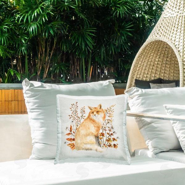 Stupell Industries Janice Gaynor | Rustic Fox & Botanicals Printed Throw Pillow