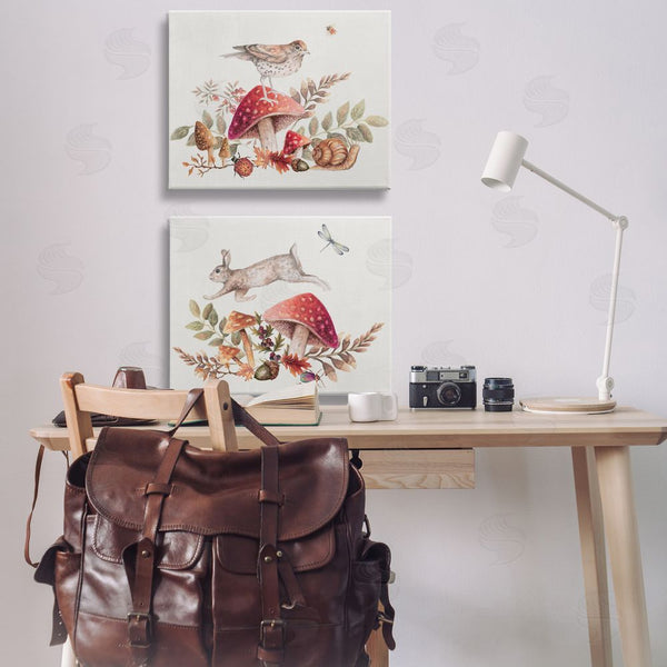 Stupell Industries Janice Gaynor | Woodland Bird Rabbit Mushrooms Wall Art