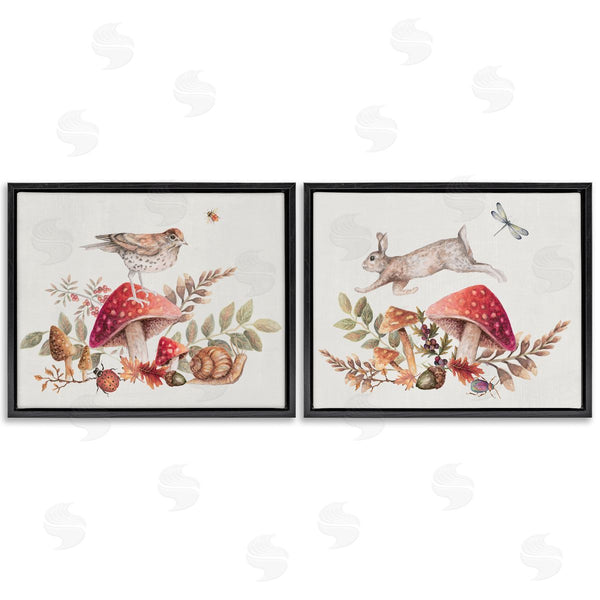 Stupell Industries Janice Gaynor | Woodland Bird Rabbit Mushrooms Wall Art