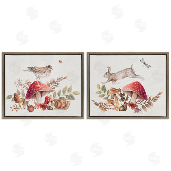 Stupell Industries Janice Gaynor | Woodland Bird Rabbit Mushrooms Wall Art