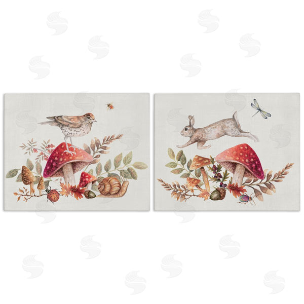 stupell industries Janice Gaynor | Woodland Bird Rabbit Mushrooms Wall Art