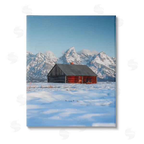 stupell industries Jared Kreiss | Cabin in Snowy Mountains Wall Art