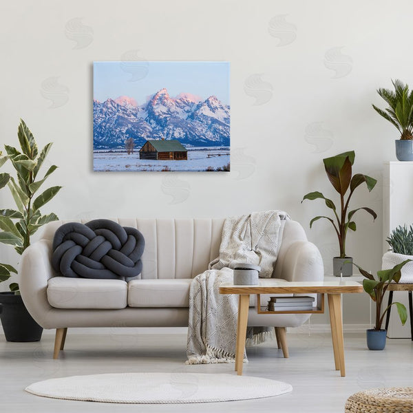 Stupell Industries Jared Kreiss | Winter Snowy Peaks & Cabin Wall Art