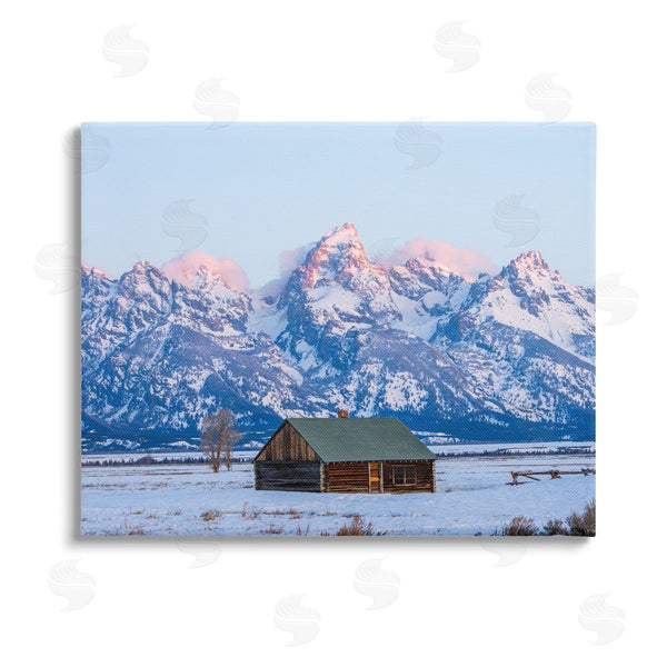 stupell industries Jared Kreiss | Winter Snowy Peaks & Cabin Wall Art